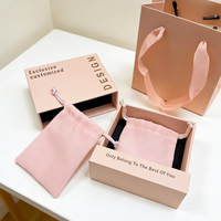 Boîte à bijoux personnalisable ZXF avec pochette en velours, logo de marque propre, sélection de taille et de couleur pour bagues et boucles d'oreilles