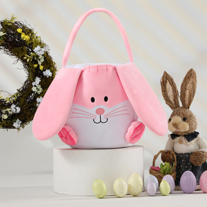 Cestas de Pascuas para niños, bolsa de regalo de conejo personalizado, bordada, de felpa, venta al por mayor - Product Image 5