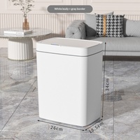 Poubelle Intelligente à Capteur Automatique en ABS, Carrée Moderne, Grande Capacité pour Salle de Bain et Cuisine, Idéale Espaces Étroits