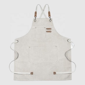 Vente en gros <span class=keywords><strong>Tablier</strong></span> de <span class=keywords><strong>cuisine</strong></span> de chef imperméable 100% coton avec logo personnalisé poches Tabliers professionnels en toile pour <span class=keywords><strong>homme</strong></span> et femme - Product Image 2
