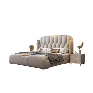 Camas de hotel de lujo modernas, marco de madera, tamaño king Queen, diseño de moda, buena calidad, venta al por mayor, cama con funda - Product Image 6