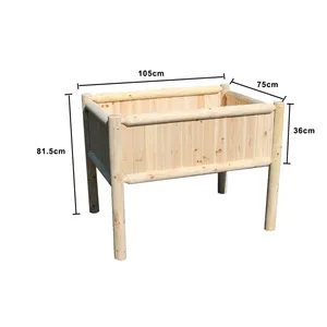 2024 New arrival bed garden water-based coating china fir wooden raised garden bed planter box