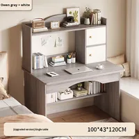 Bureau d'ordinateur moderne en bois simple pour l'étude à domicile et le travail de bureau avec hauteur réglable et grande capacité