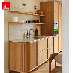 Alland โมเดิร์น japandi นอร์ดิกไม้เนื้อแข็งไม้โอ๊คโบราณแบบแยกส่วนตู้ห้องครัวปรับแต่งได้ - Product Image 3