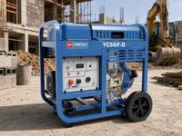 Groupe électrogène mobile Yuchai 5KW super silencieux à châssis ouvert, démarrage électrique, alimentation de secours d'urgence pour les chantiers de construction