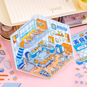 Lindo cuento de hadas Scenic Cottage 3D pegatinas manual miniatura DIY escena pegatinas para niños regalos - Product Image 2