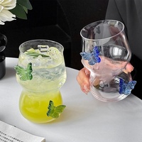 INS Butterfly Dudu Glass Summer Water Cup, Exquisite Home Cup, Wijnglas, Fruittheekopje