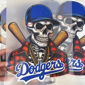 2025 Halloween Baseball Design DTF Wärme übertragung Voll farbiger Offsetdruck Transparenter Film Siebdruck Transfer - Product Image 1