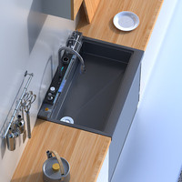 Juego de 13 Piezas de Lavavajillas Integrado con Fregadero, Lavavajillas Eléctrico Multifuncional de Acero Inoxidable para Cocina