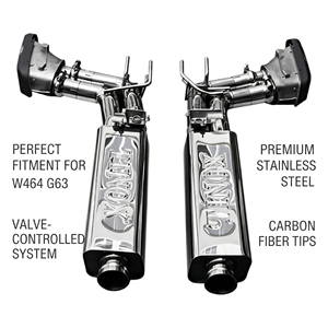Vortex Worldwide-Shop propose des tuyaux en acier inoxydable à embout carbone pour l'assemblage Mercedes-Benz W464 G63 - Product Image 1