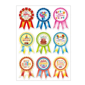 Hot Selling Happy Birthday Badge Sticker For Children Home Classroom Birthday Party Decoration Stickers