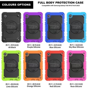 Custodie Robuste Antiurto per <span class=keywords><strong>Tablet</strong></span> con Supporto, Cinghia da Polso e Tracolla per <span class=keywords><strong>Samsung</strong></span> Galaxy <span class=keywords><strong>Tab</strong></span> A9 SM-X110/X115 8.7 pollici - Product Image 6