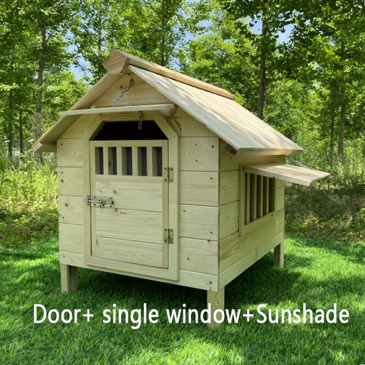 Wood-Door+single window+ Sunshade