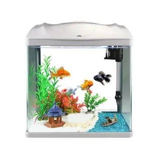 Mini otomatik filtre goldfish tropikal balık canlı LED masa balık yetiştiriciliği tankı akvaryum adedi 500 pcs