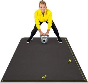 Tapete de Ejercicio Multiusos Delgado de 6'x5' con Base de Espuma de PVC, Antideslizante y Duradero para Fitness en Interiores - Product Image 4
