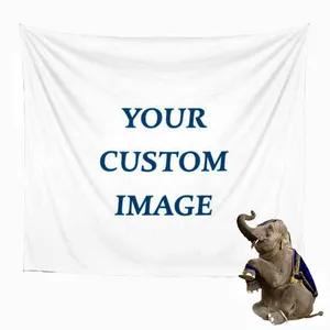 Custom Own Design Logo 3D Sublimación Impreso Poliéster Tapiz colgante de pared para la decoración del hogar