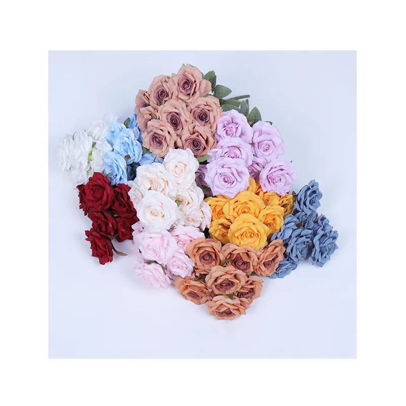 New Design nice price Artificial Colorful Rose Real Touch Flower For Home Wedding