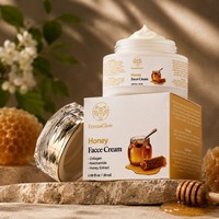 Crème Visage au Miel Fermenté, Collagène et Niacinamide – Hydratation Profonde, Éclaircissante, Raffermissante, Réparatrice de la Barrière Cutanée