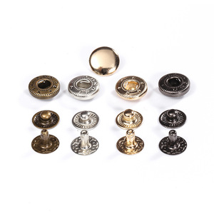 Manufacture <strong>Snap</strong> <strong>Button</strong> 12.5mm <strong>Snap</strong> <strong>Button</strong> Stainless Steel Set 15mm for <strong>Leather</strong> Cloth Bags Jackets <strong>Snap</strong> 4 Parts <strong>Buttons</strong> - Product Image 1