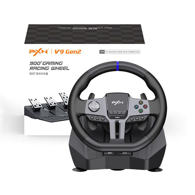 Factory Price 900 Degree Angle Double Vibration PC Gaming Racing Wheel for Ps4 Xbox One Series Switch