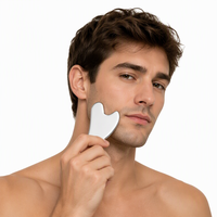 Outil de massage à rouleaux et Gua Sha en acier inoxydable SUS304 avec logo personnalisé pour le visage, les yeux, le cou et le corps - Usage commercial et domestique