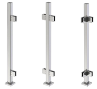 Poteau de garde-corps en acier inoxydable brossé moderne pour balustrade en verre sans cadre, garde-corps à câbles pour escalier et balcon, 90/180 degrés, extérieur