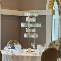 Support à fleurs de mariage en métal argenté et doré à 5 niveaux, support de centre de table pour décoration de table de mariage et de fête