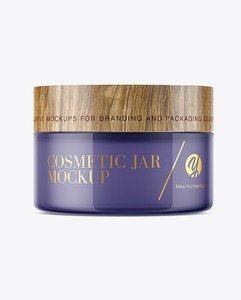 Công suất lớn lọ thủy tinh mỹ phẩm với nắp tre cho mỹ phẩm - Product Image 2