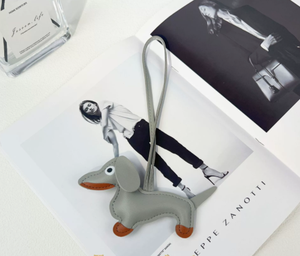 Lovely Puppy PU Leather Keychain Designer Women's Fashion <b>Light</b> Keychain Bag Pendant Stylish Keychain for Bags - Product Image 6
