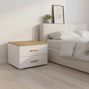 Elegante <span class=keywords><strong>Mesita</strong></span> <span class=keywords><strong>de</strong></span> <span class=keywords><strong>Noche</strong></span> en Color Blanco Madera con Cajón y Gabinete <span class=keywords><strong>de</strong></span> Almacenamiento para Dormitorio - Product Image 4
