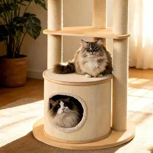 Centro <span class=keywords><strong>de</strong></span> Actividades para Gatos <span class=keywords><strong>de</strong></span> Lujo, Moderno y Resistente, con Ramas <span class=keywords><strong>de</strong></span> Madera Natural, Poste Rascador <span class=keywords><strong>de</strong></span> Sisal, Estructura para Escalar, Diseño Único para Navidad - Product Image 4