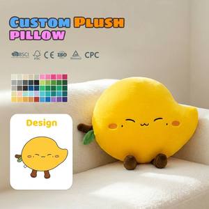 Almohada de Peluche Personalizada con Forma de <span class=keywords><strong>Mango</strong></span>, Suave y Adorable, con Diseño de Expresión Bordada, Decoración para el Hogar y Sofá, Logotipo ODM OEM - Product Image 1