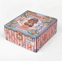 Boîte cadeau en carton kraft avec logo personnalisé, flexographie russe, pliable, couvercle rabattable, emballage avec revêtement UV, présentations, cadeaux