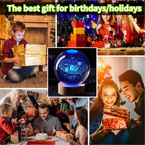 Sfera di Cristallo 3D del Sistema Solare con Luce LED Notturna e Telecomando, Design Galassia e Pianeti, Regalo per Ragazzi e Ragazze - Product Image 6