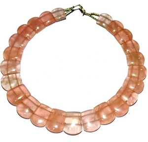 Collier de perles de quartz rose Style classique forme fantaisie pierres précieuses en vrac prix de gros naturel de haute qualité par brin mode - Product Image 2