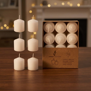 CGA068-W Soy Wax Ball Votive Candle-1.4 In. Diameter X 1.5 In. Height-White Unscented for Parties & <b>Weddings</b> - Product Image 3