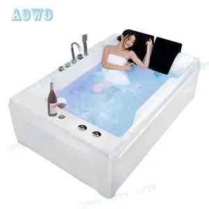 エレガントなデザインアクリルyacuzzi浴槽2人用マッサージ温水浴槽自立型浴槽toeflサーフィンノズルポータブル浴槽