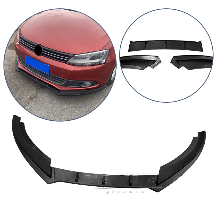 Xe Nâng Cấp Các Bộ Phận ABS Nhựa Sợi Carbon Phía Trước Bumper Lip Splitter Cho VW Volkswagen Jetta Sagitar Mk6 2011 2012 2013 2014