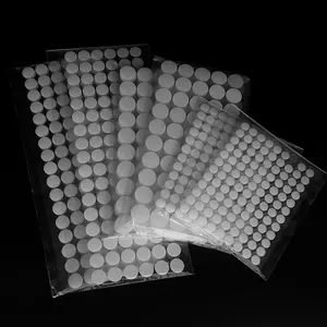 High Quality Wholesale Adhesive Hook And Loop Dot White Transparent Custom Velcroes Dots Coins Roundness Fastener