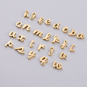 Chihang Breloque Initiale Alphabet en Acier Inoxydable <span class=keywords><strong>Plaqué</strong></span> <span class=keywords><strong>Or</strong></span> <span class=keywords><strong>18K</strong></span>, en Acier Titane, pour Bijoux DIY, 26 Lettres Minuscules - Product Image 1