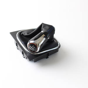 Poignée de levier de vitesse en cuir pour voiture, 5 ou 6 vitesses, ergonomique, pour Golf 5 6 VW - Product Image 1