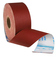 Bande abrasive en papier de verre rouge 100 mm x 25 m, feuille abrasive en tissu émeri, rouleau de papier de verre pour le polissage et le meulage de l'automobile, des meubles et du métal
