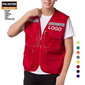 Gilet de travail respirant pour photographe avec logo de sécurité personnalisé, vente en gros, gilet de pêche avec poches - Product Image 1