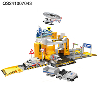 QS Kids DIY City Theme ABS Plastic 35-Piece Multi-Model Car Slot Toy Parking Lot with Flexible Tracks Set for Ages 8-13