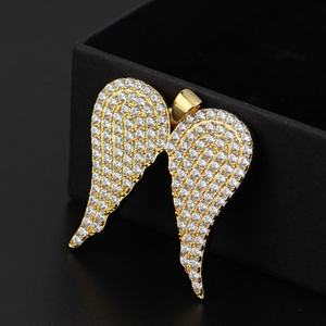 Collares con Colgantes de Alas de Ángel para Hombre, con Circonitas Cúbicas, de Latón, Joyería de Moda, Regalos, Joyería Hip Hop - Product Image 2