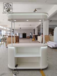 รถเข็นขนมตกแต่งงานแต่งงาน รถเข็นบาร์เคลื่อนที่พร้อมไฟ รถเข็นงานวันเกิดแบบกำหนดเองได้ - Product Image 5