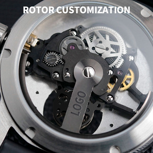 Relojes automáticos con logotipo personalizado OEM ODM, esfera descentrada, caja de acero inoxidable, reloj de lujo y moda para hombre. - Product Image 4