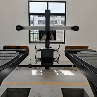 Machine d'alignement 3D à double écran et pont élévateur 4 colonnes pour atelier, avec caméra Sony et aligneur de roues