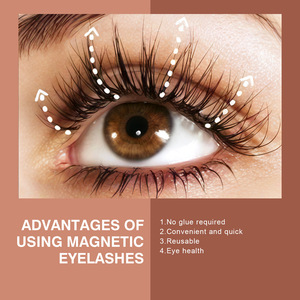 Kit de cils magnétiques longs effet œil de chat et queue de poisson, bande fine invisible, ensemble d'eye-liner liquide magnétique sans colle, ultra léger - Product Image 4