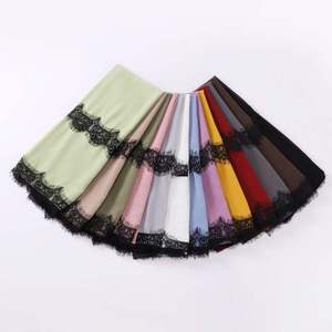 Bandanas ethniques personnalisés pour femmes Voiles traditionnels de qualité supérieure de couleur unie Vente en gros Hijab Châles Foulard musulman Voile - Product Image 3